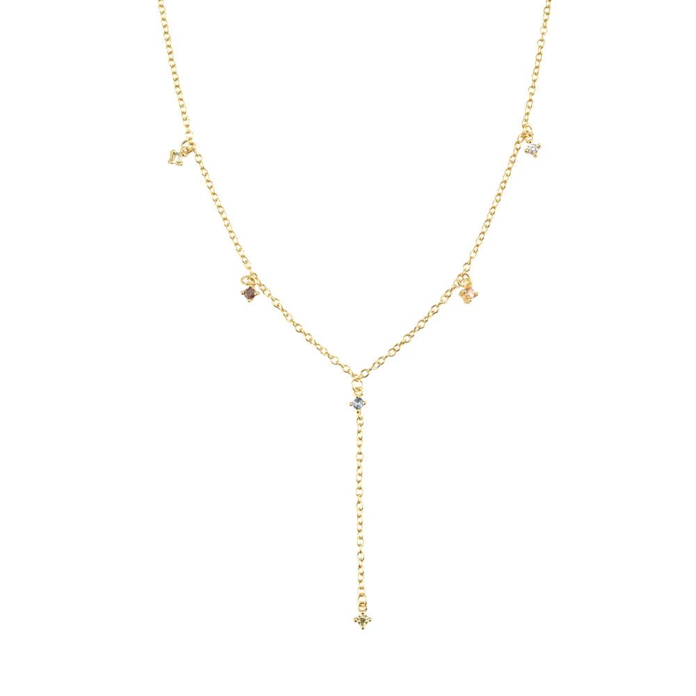 925 Sterling Silver Sage Fox Five Zircon Necklace Luxury Jewelry Zircon