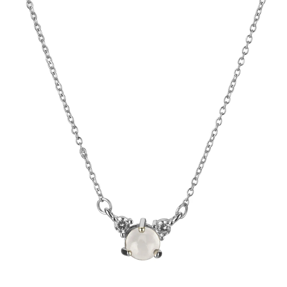 925 Sterling Silver Gold Zircon Queen Necklace Jewelry