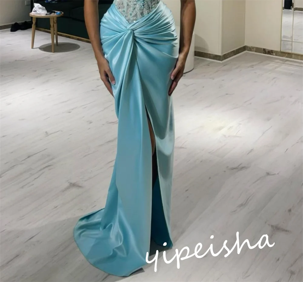 Classic Modern Style Formal Evening Strapless Mermaid Beadings Bespoke Occasion Prom Dresses