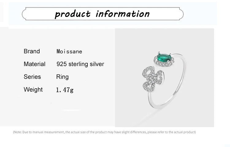 Luxury Diamond Ring Butterfly Original Sterling 925 Silver Jewelry