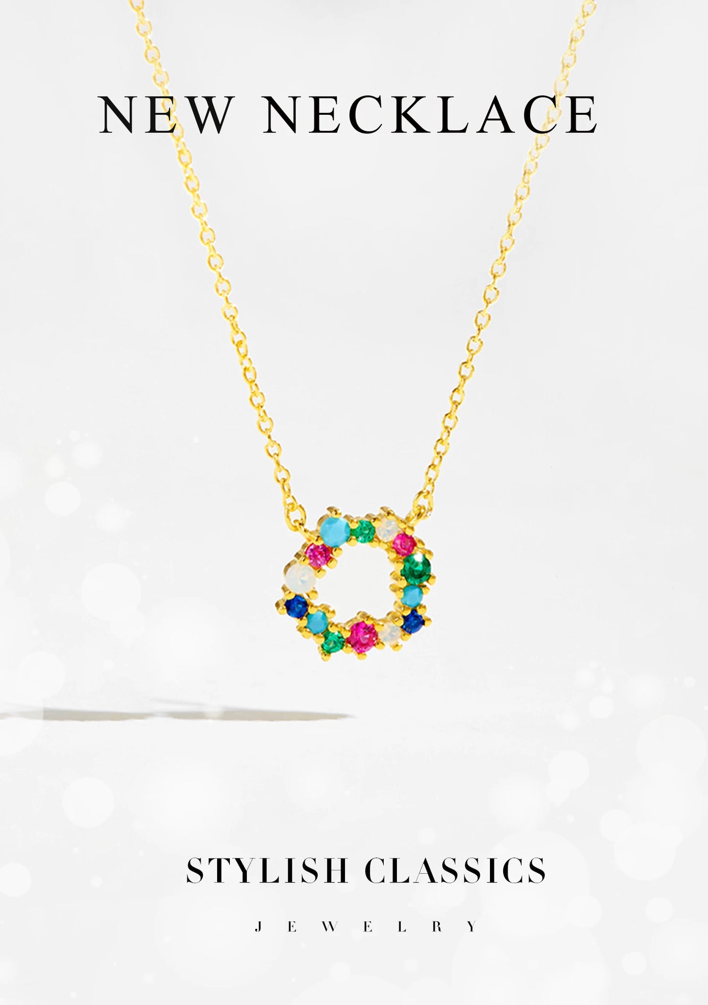 925 Sterling Silver 18K Gold Crystal Zircon Luxury Jewelry