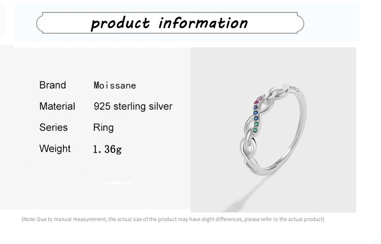 Classic Rainbow Series Ring Original Sterling Silve Jewelry