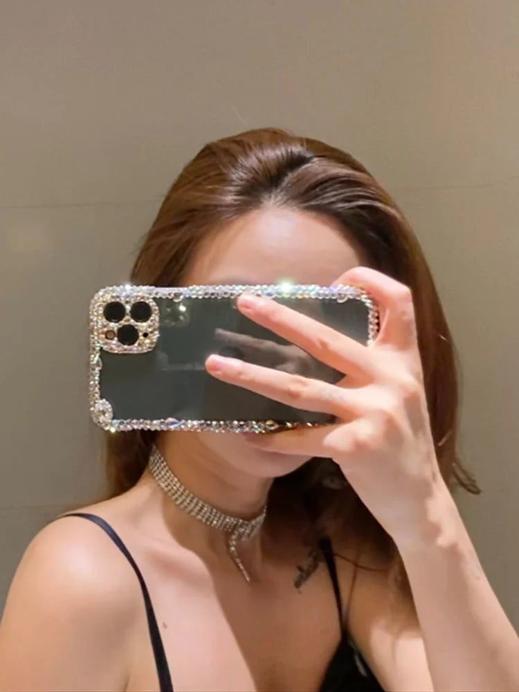 Luxury Rhinestone Glitter Bling Diamond Phone Case For iPhone 14 13 12 11 Pro Max X XS XR 7 8 Plus SE2020 Transparent Cover