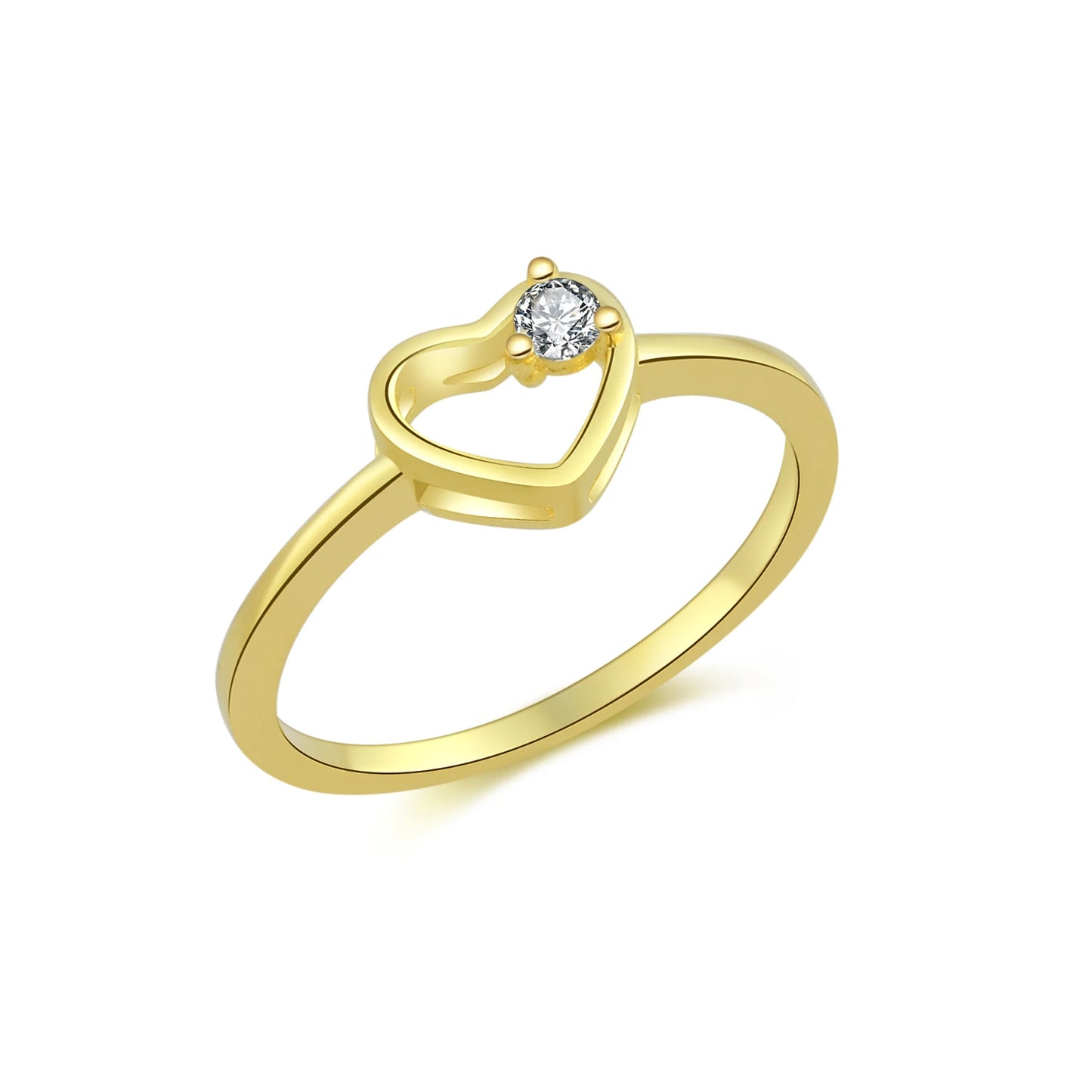 925 Sterling Silver Heart Love Ring Luxury Jewels