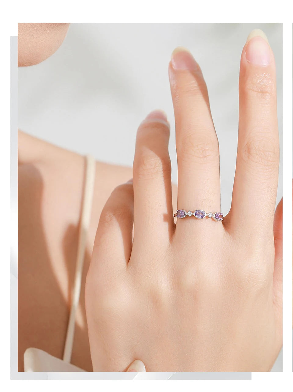 925 Sterling Silver Luxury Vintage Purple Zircon