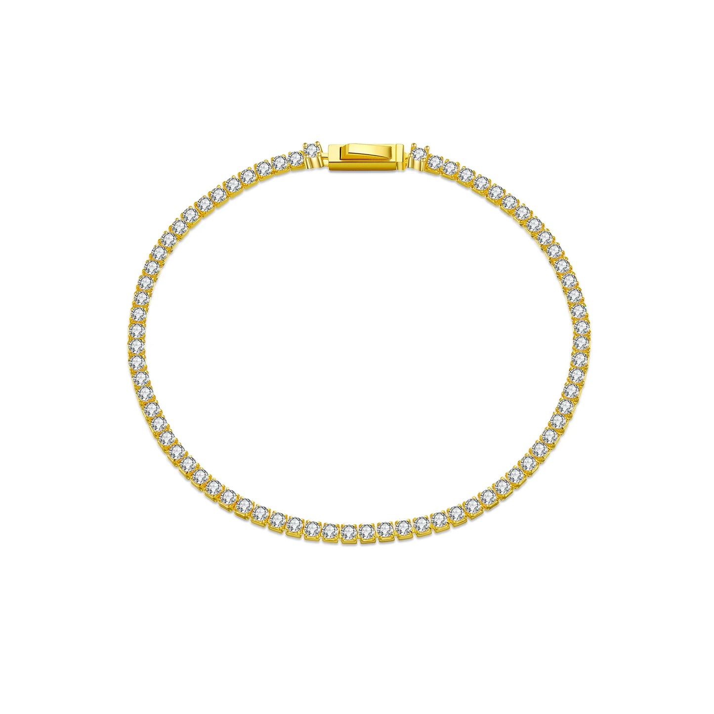 925 Sterling Silver Gold 2mm Necklace Long Chain 37.5cm