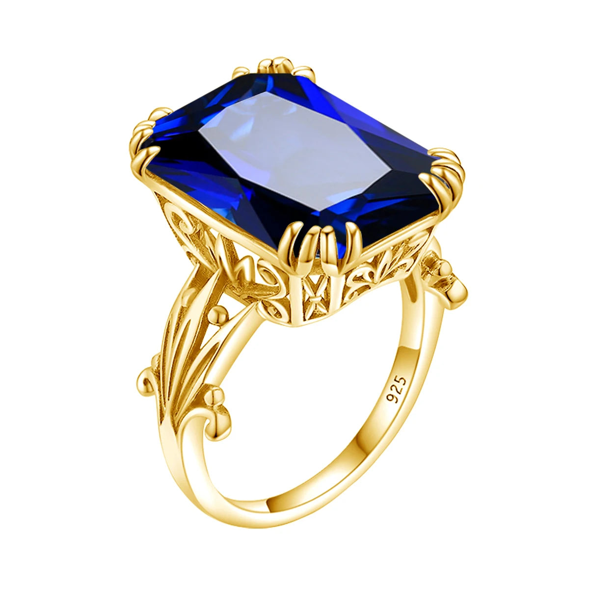 Green Emerald Ring 925 Sterling Silver Rings Wite Stone Party Pure Jewellery