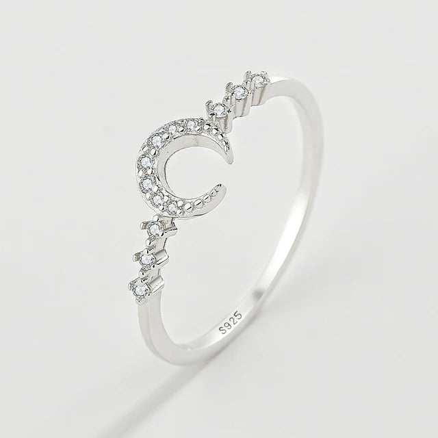 Gold Moon Crystal Diamond S925 Silver Zircon Jewelry