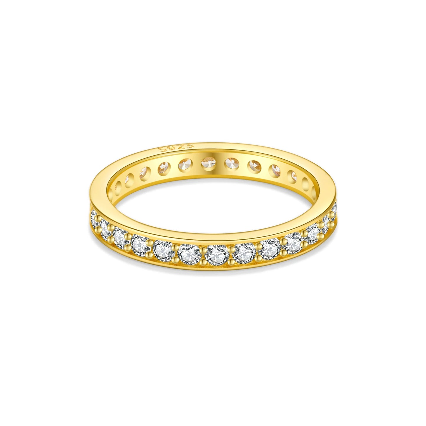 100% 925 Sterling Silver Gold Zircon Luxury