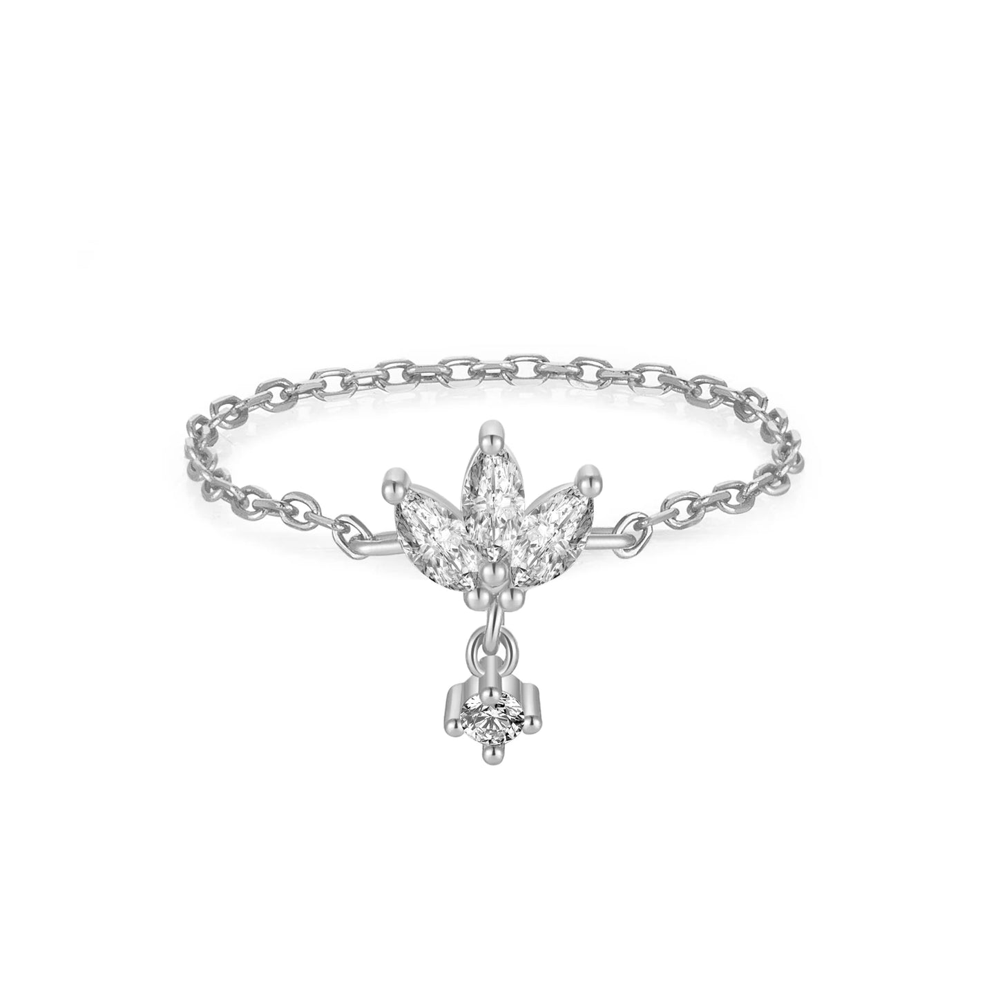 100% 925 Sterling Silver Gold Soft Zircon Queen Rings Luxury Jewelry