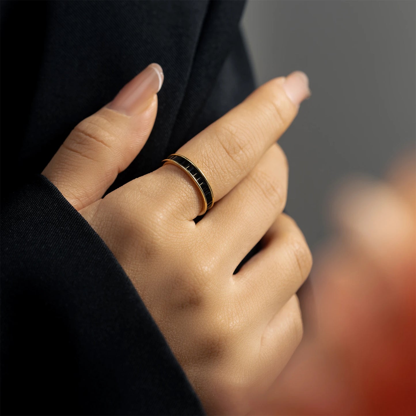 925 Sterling Silver Anillo Zircon Rings Green Black Luxury Jewelry