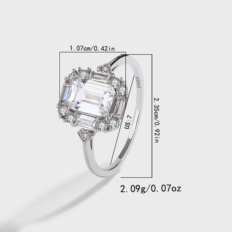 Luxurious S925 Silver Diamond Ring