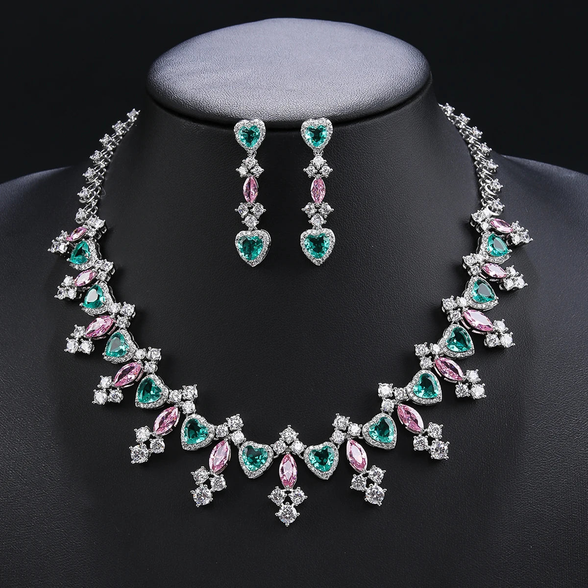 Zirconia Love Heart Set Jewelry