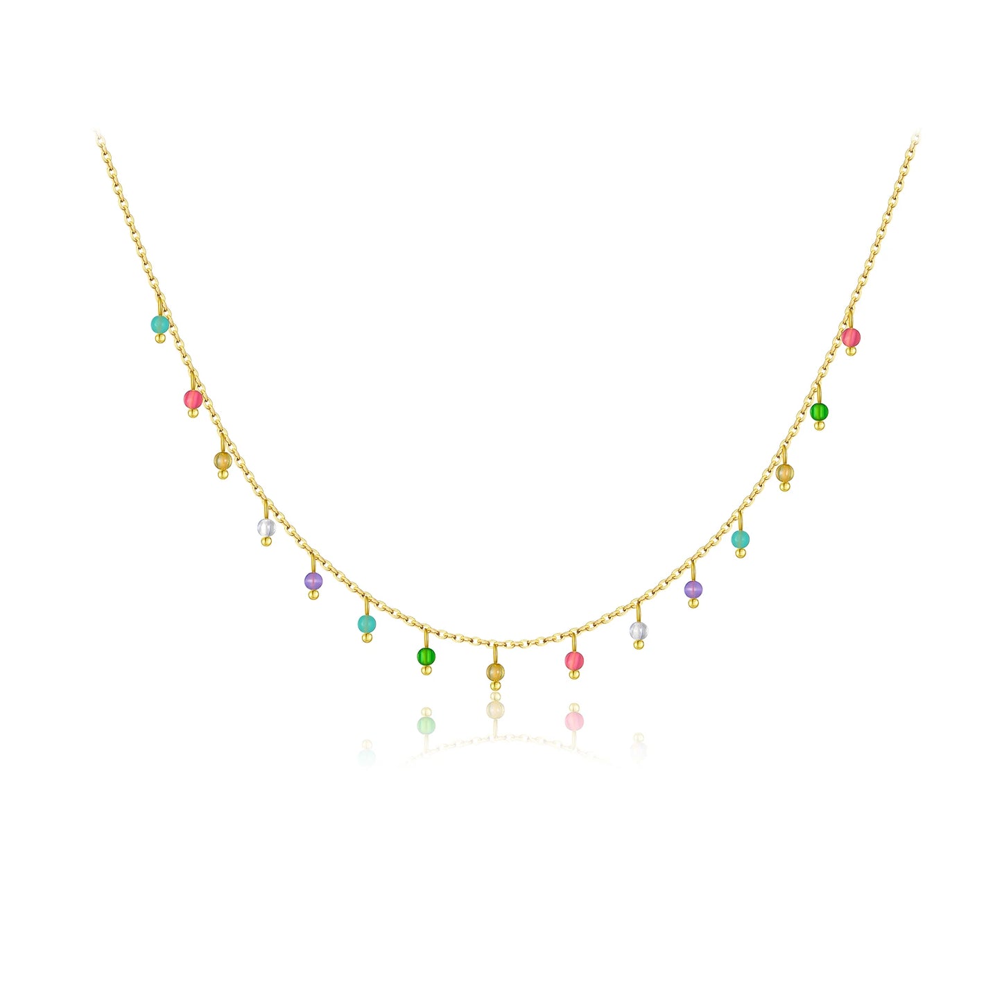 925 Sterling Silver Gold Turquoise Zircon Necklace Luxury Fashion