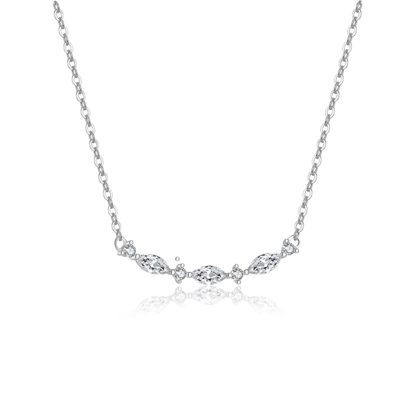 925 Sterling Silver Gold Line Queen Zircon Jewelry