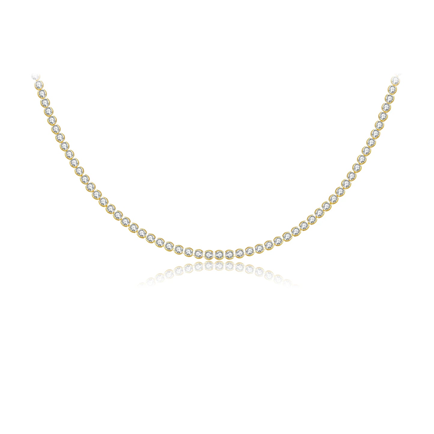 925 Sterling Silver Gold ZirconNecklace Luxury Jewelry Special Chain Soft Jewel