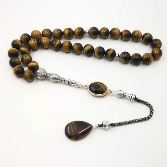 Tasbih Natural Tiger eye stone Muslim prayer beads islamic Eid Ramadan Guality Gifts rosary  beads