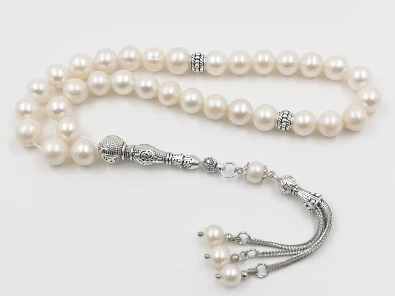 Tasbih Natural Pearl Hot sale style Freshwater pearl misbaha rosary bead pearl bracelet Women Love gift Islamic jewelry Eid gift