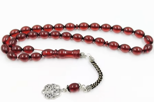 Red Resin Tasbih Muslim bracelet 33 bead rosary Red Bracelets Beads Tarbons islamic tespih