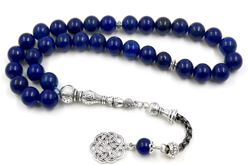 Tasbih men gemstone Lapis lazuli islamic Rosary Muslim Paryer beads arabic misbaha bracelets Eid gift ramadan accessories