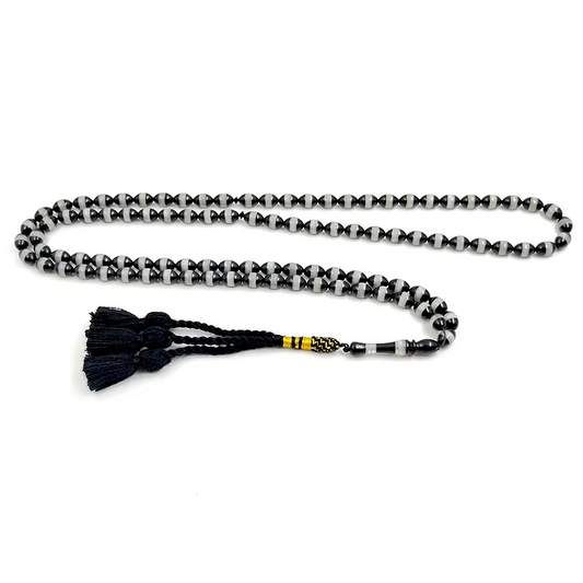 Tasbih Black Resin  Rosary beads Muslim gift Islamic handmade Turkish black tassel Misbaha Eid ramadan gift