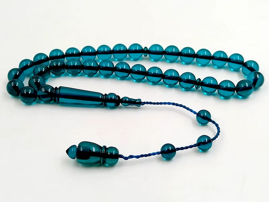 Tasbih Blue Resin muslim  prayer beads arabic bracelet turkish fashion Misbaha Islamic accessories eid gift adha