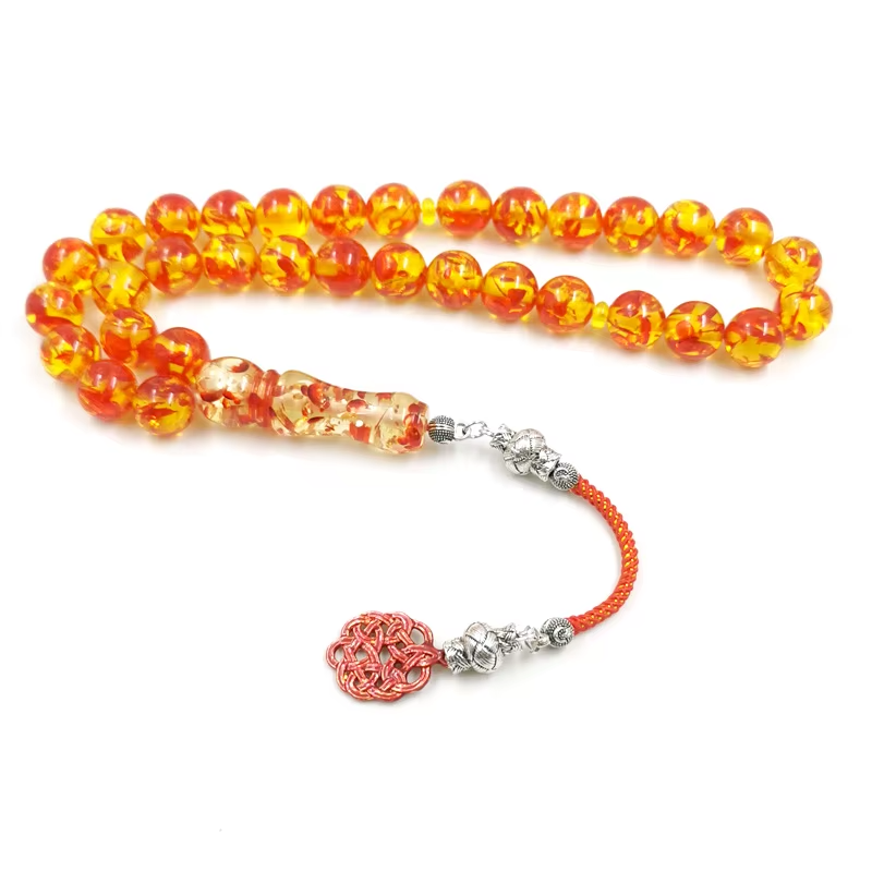 Tasbih Resin The color of ambers Muslim prayer beads  islamic rosary Red turkish acessories misbaha arabic Fashion bracelet