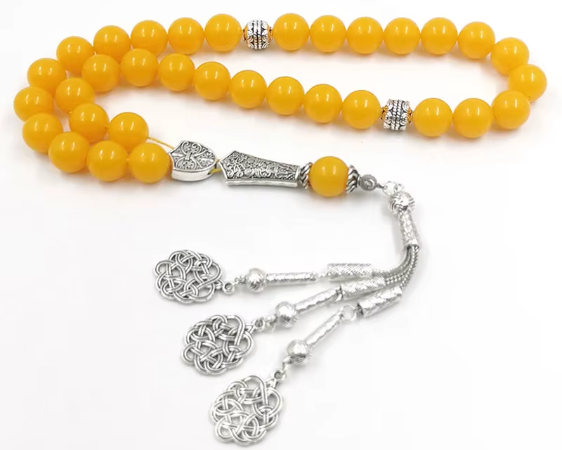 Tasbih Yellow Resin beads bracelet ambers color turkish jewelry accseeories