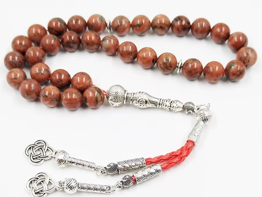 Tasbih Red Sesame stone prayer beads islamic Bracelet Eid gift misbaha