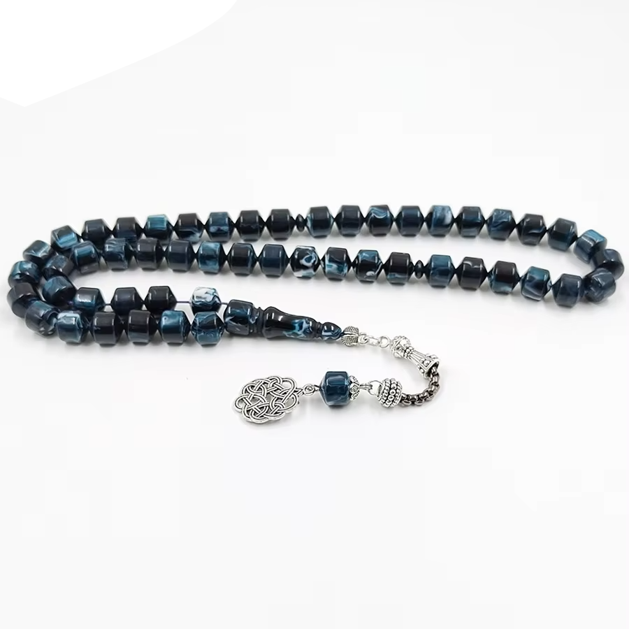 Tasbih blue resin Muslim Rosary prayer beads islamic fashion bracelet Misbaha