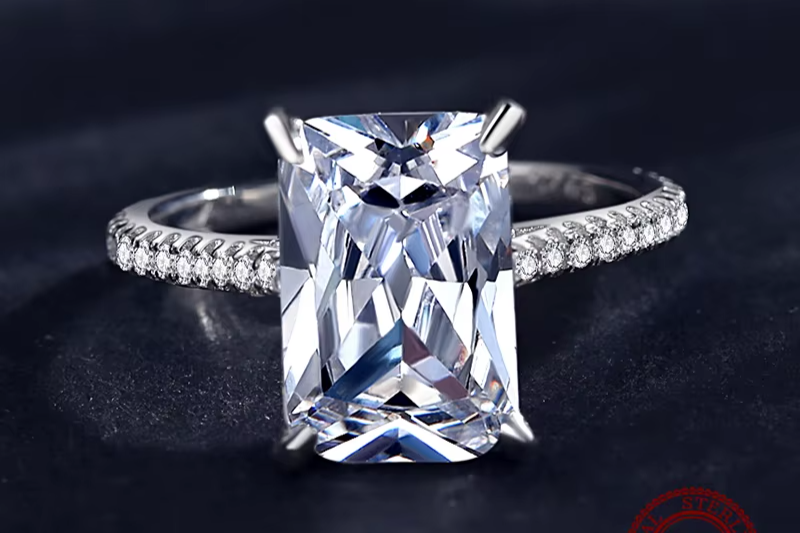 Real 925 Sterling Silver  Luxury Clear Zircon Jewelry