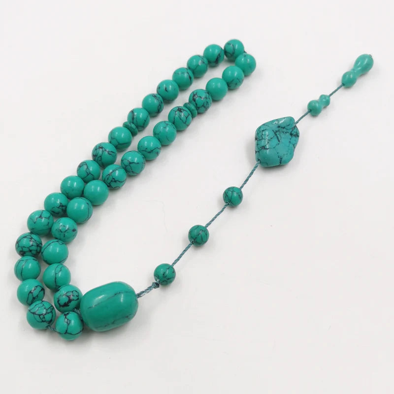 Tasbih  Green Mongolia Turquoise Gemtone Muslim Prayer Beads Islamic Misbaha