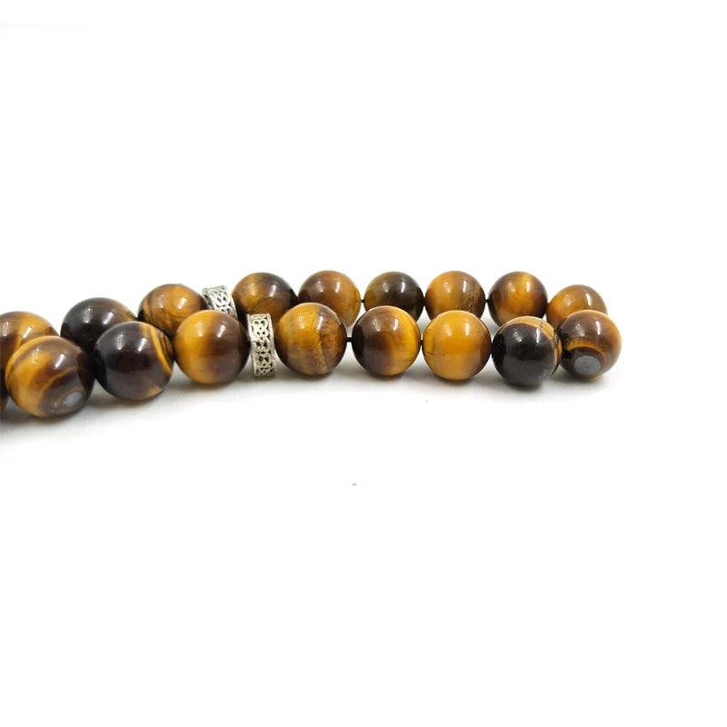 Natural Tiger eye stone tasbih Arwen Pendant Muslim  misbaha prayer beads bracelet Arabic fashion Rosary