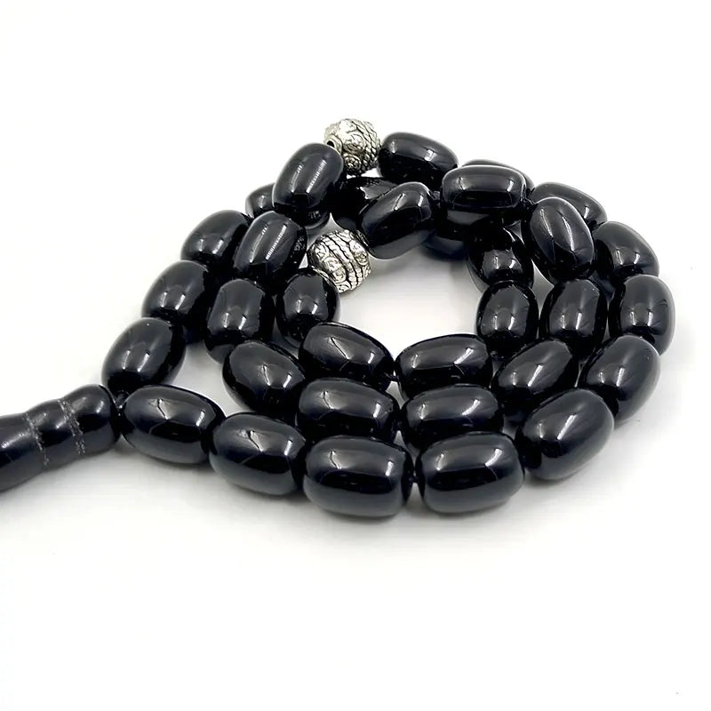 Tasbih natural black agate stone Barrel shape bracelet ramadan Gift Eid misbaha Muslim accessories gulf design prayer beads