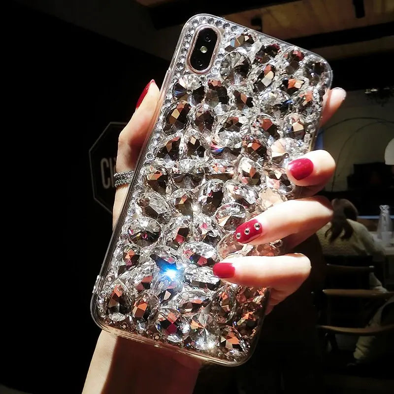 Luxury Glitter Diamond Rhinestone Phone Case For iPhone 15 14 13 12 11 Pro Max X Xs XR 7 8 Plus SE2022 Silicone Bling Cover