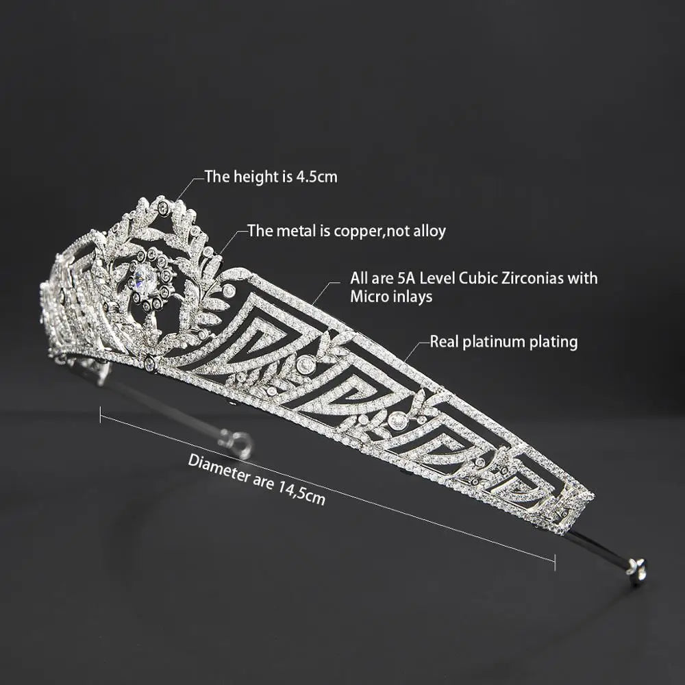 Luxury  Zirconia Crown Accessories Princess  Crystal Queens