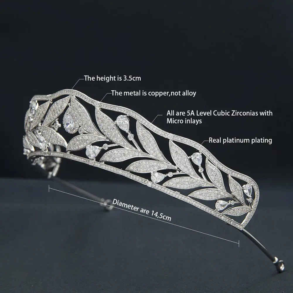 Luxury  Zirconia Crown Accessories Princess  Crystal Queens