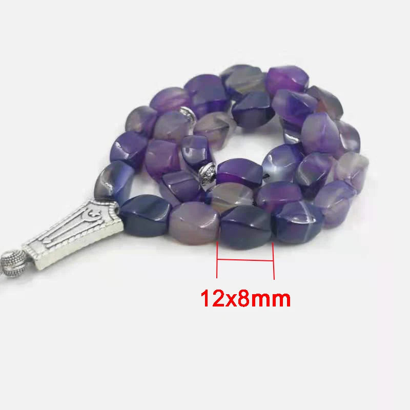 Tasbih Natural Purple Agates stone Turkish jewelry Islamic misbaha