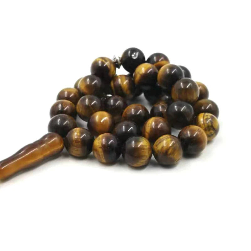 Natural Tiger eye stone tasbih Muslim man misbaha prayer beads bracelet 33 45 51 66 99 100beads Arabic fashion Rosary