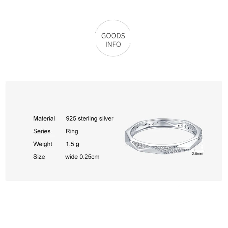 Silver Design Rings Clear Zircon