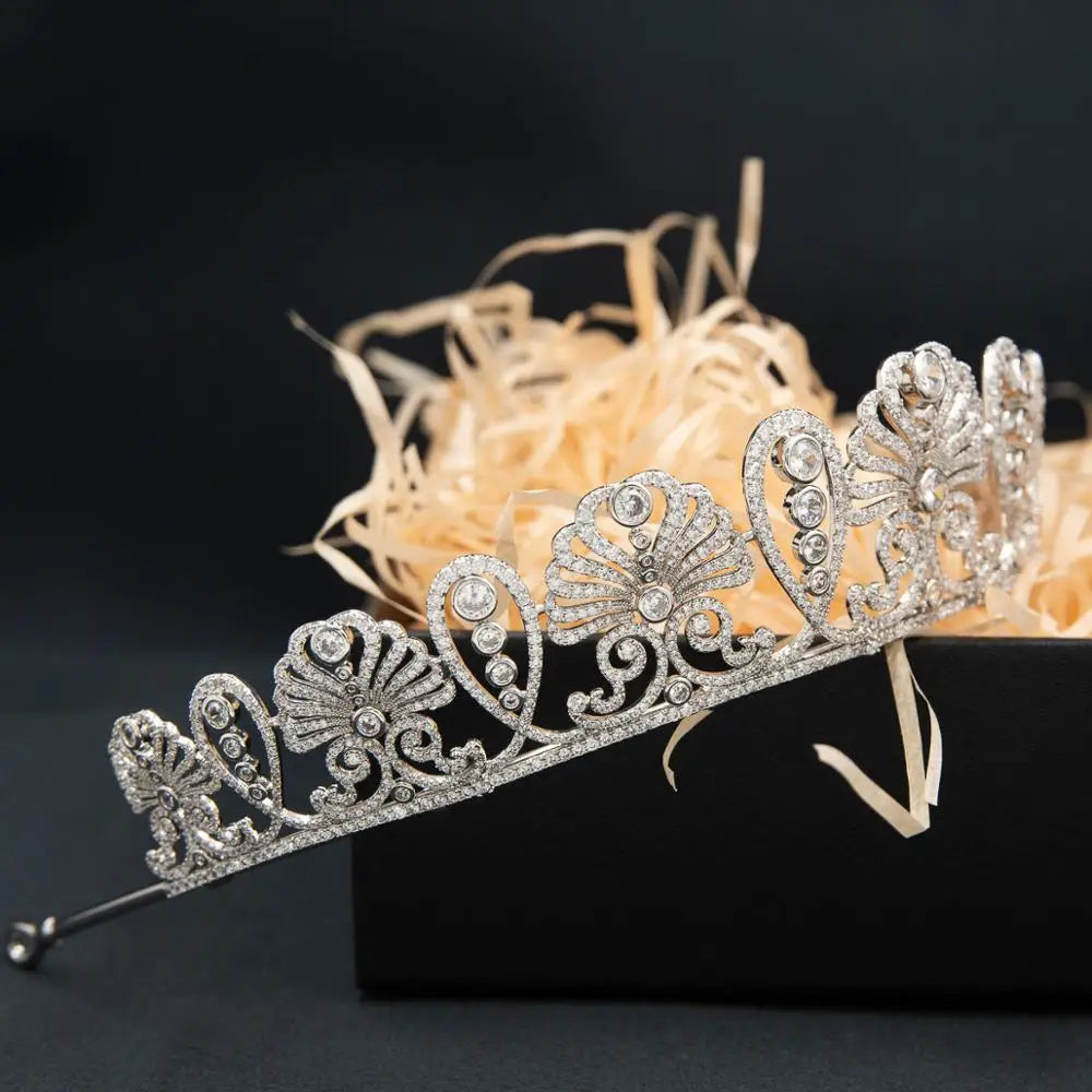 Zirconia Royal Flower Tiara  Princess  Crown  Jewelry