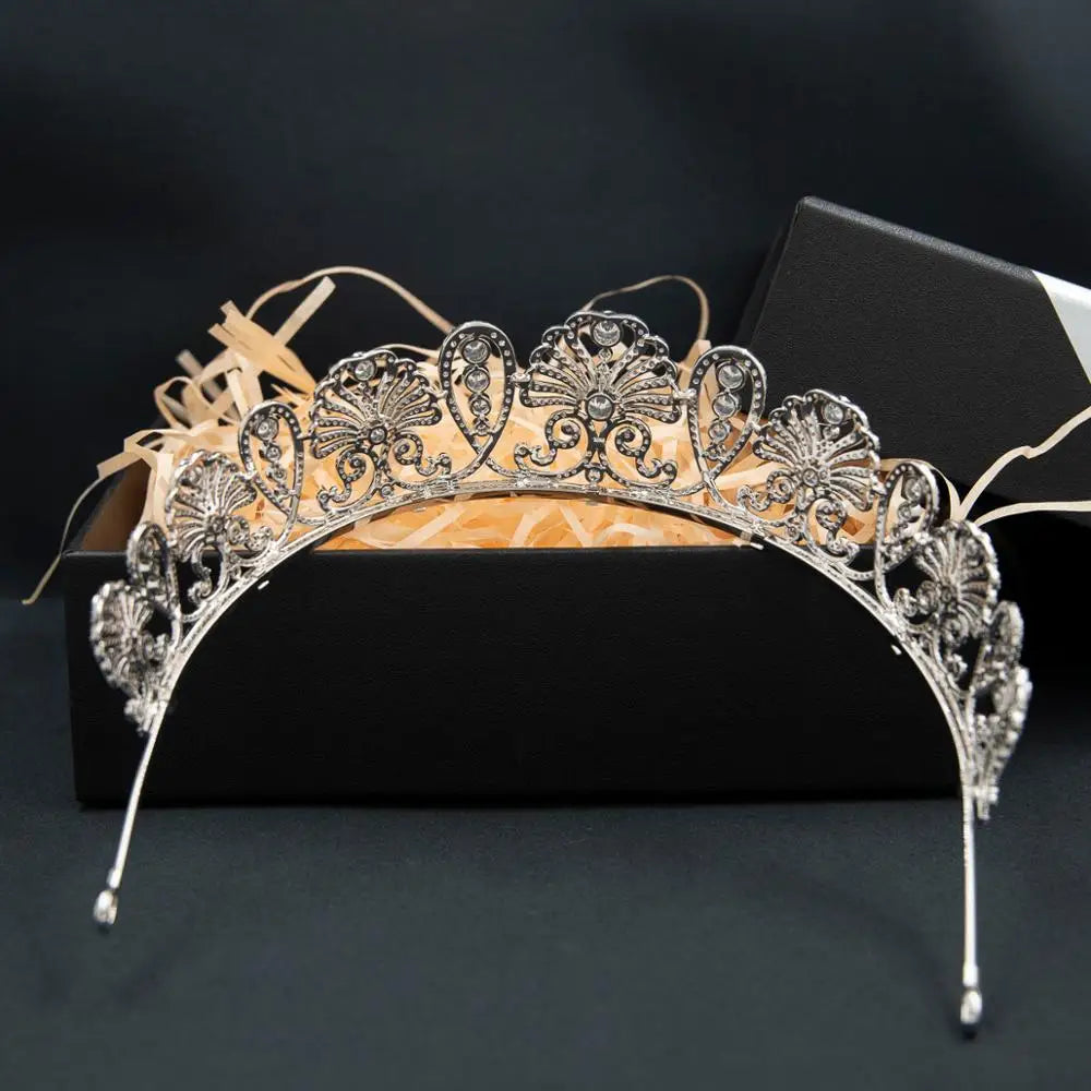 Zirconia Royal Flower Tiara  Princess  Crown  Jewelry