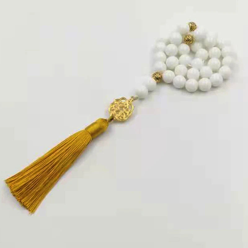 Tasbih 2021 islamic fashion product  White ceramic Muslim Misbaha Rosary bead Bracelet arabic Eid gift jewelry Accessories