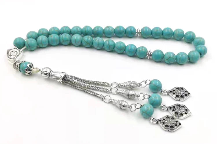 Tasbih Blue Turquois stone misbaha muslim bracelet arabic wholesale gifts accessoires on hand Hot selling Rosary beads