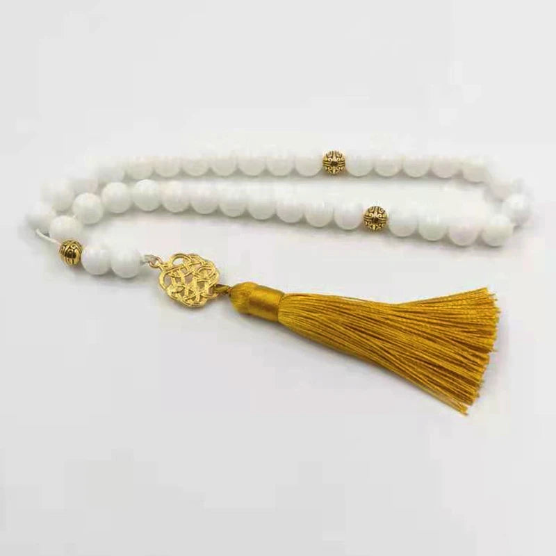 Tasbih 2021 islamic fashion product  White ceramic Muslim Misbaha Rosary bead Bracelet arabic Eid gift jewelry Accessories