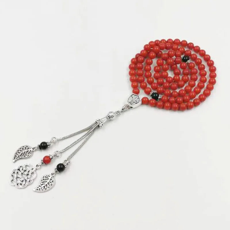 Samll size Red coral Tasbih 99 Natural coral Eid gift Everything is new Fashion arab jewelry