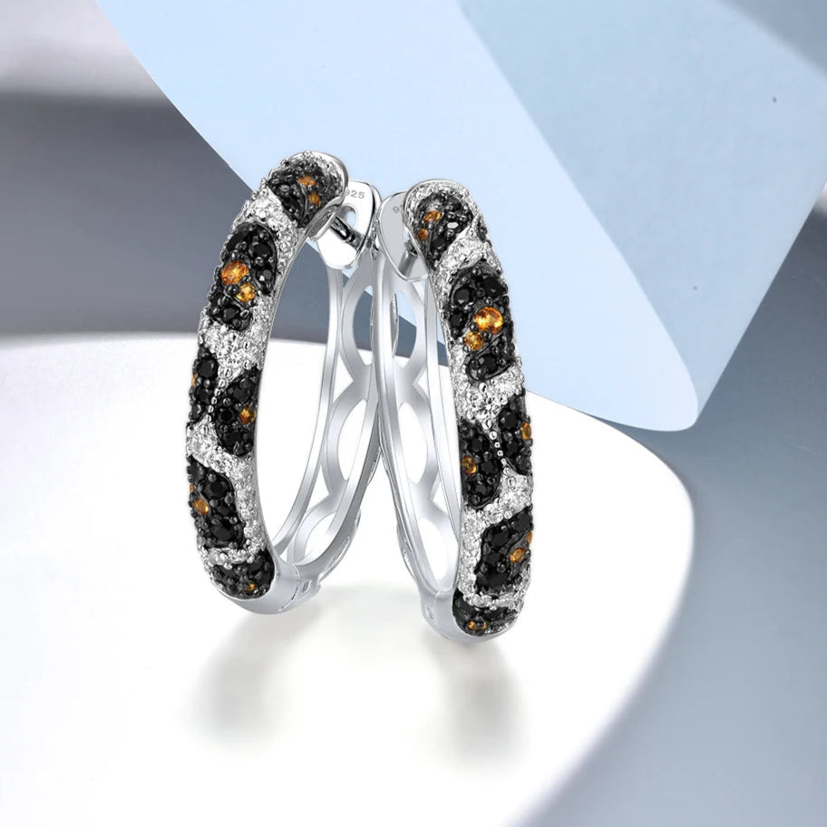 925 Sterling Silver Black Spinel Yellow  Jewelry