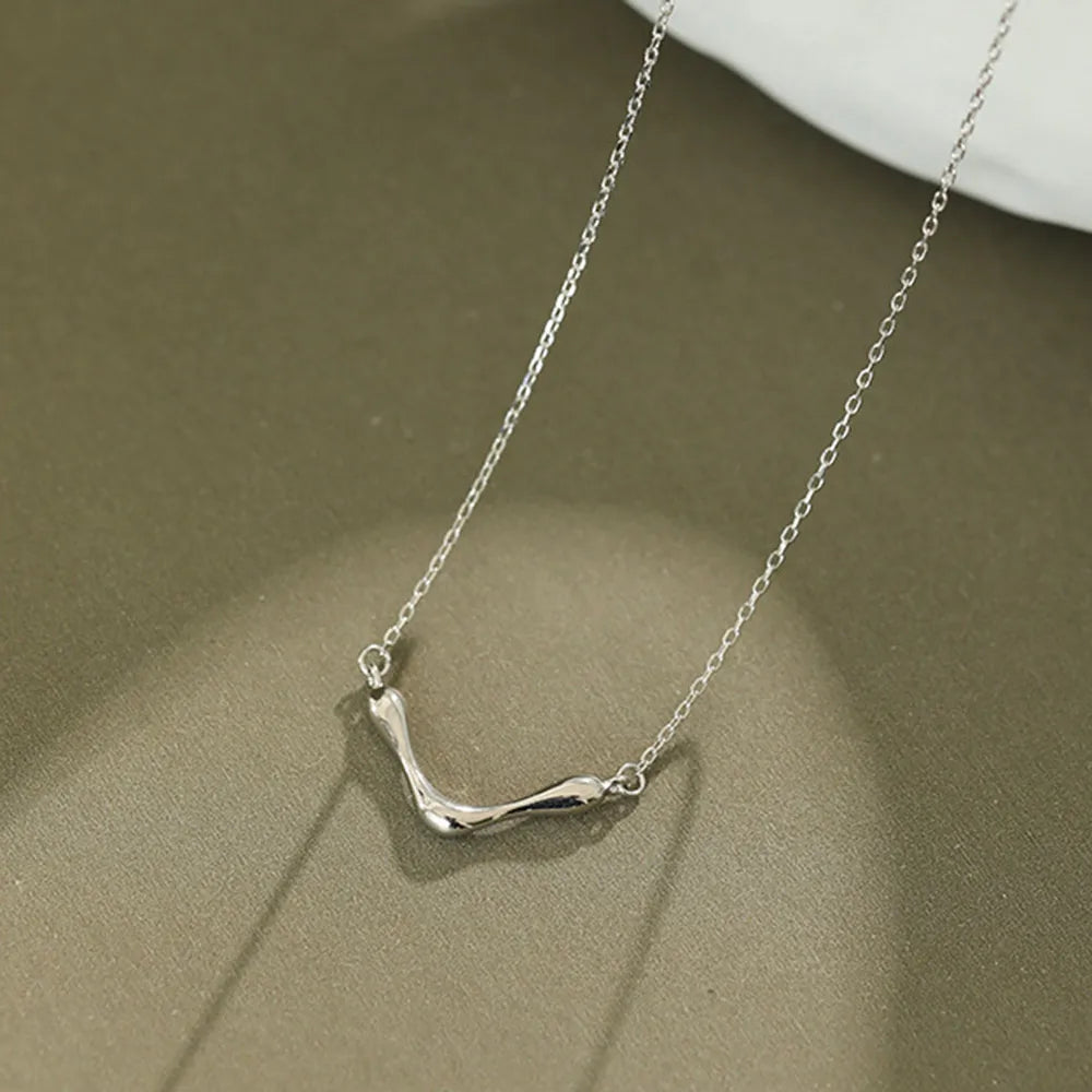 925 Sterling Silver Gold V  Necklace  Fashion  Luxury  Jewelry