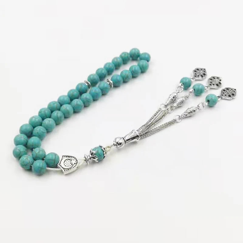 Tasbih Blue turquois stone Turkish jewelry  misbaha muslim Rosary beads