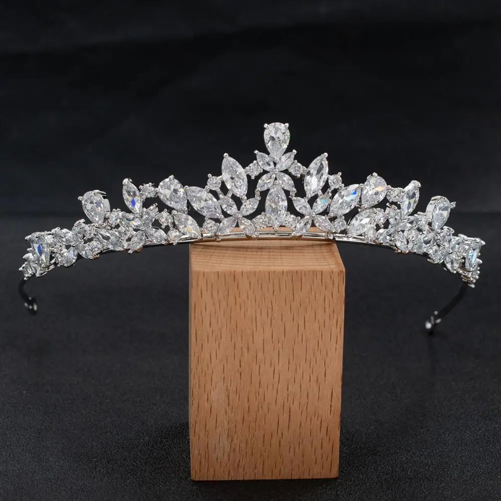 Simple Style  Zirconia  Crown,Gatherings Hair Jewelry Accessories